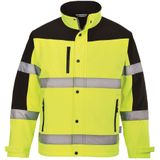 Softshell - 3L - Jack - Geel - Waterdicht, Ademend, Winddicht, Reflecterende Striping