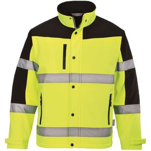 Softshell - 3L - Jack - Geel - Waterdicht, Ademend, Winddicht, Reflecterende Striping