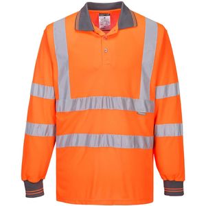 Hi-Vis Lange Mouw Poloshirt maat XL, Orange