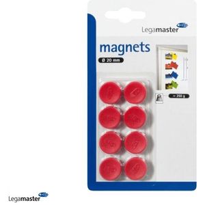 Magneet Legamaster 20mm 250gr rood 8stuks