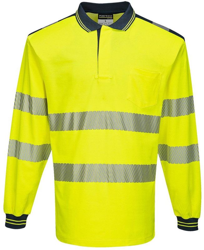 PW3 Hi-Vis Poloshirt Langemouw maat Large, YeNa
