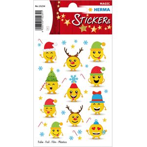 Herma 15234 Stickers kerstmis emoji, folie