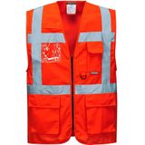 Portwest - Berlin S476RERL - Executive Vest - Rood - 7 Vakken, CE-gecertificeerd, EN ISO 20471