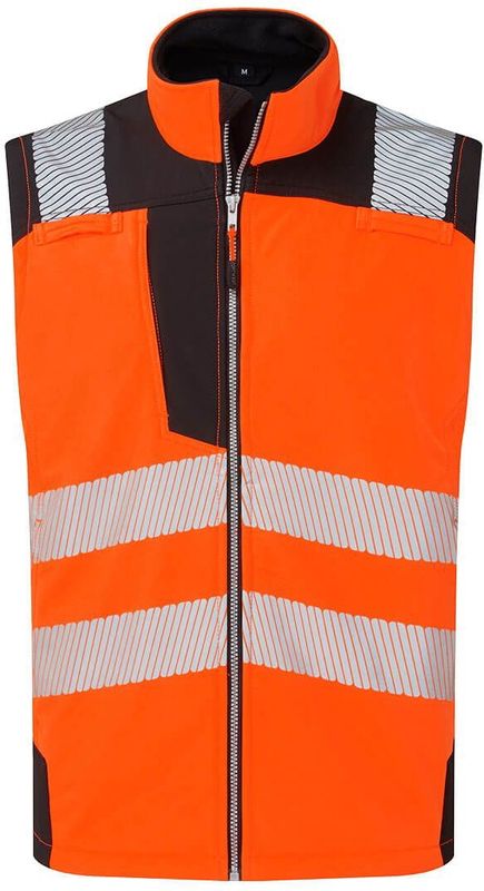 Hi-Vis Softshell Gilet (3L) maat 4XL, Orange/Black