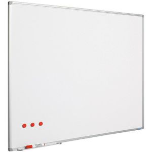Whitebord 45x60 cm Softline profiel 8mm, emailstaal wit