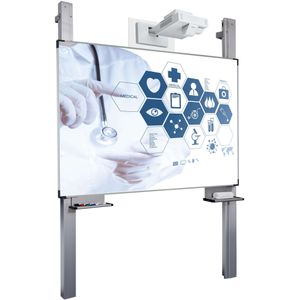 Projectiebord (16:9) ExtraFlat op kolommen, Low Gloss, finger touch