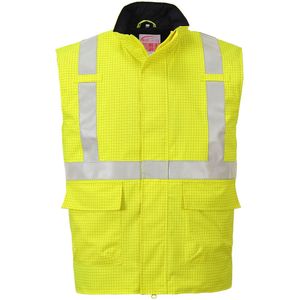 Bizflame Regen Hi-Vis Antistatische FR Bodywarmer maat 3 XL, Yellow