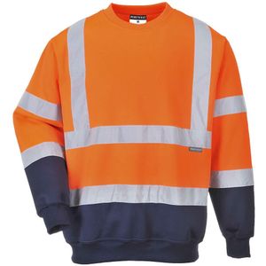 Tweekleuren Hi-Vis Sweatshirt maat XL, OrNa