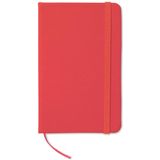 A6 notitieboekje, gelinieerd Notelux, rood