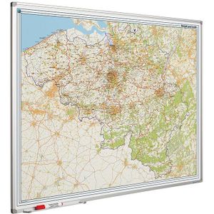 Smit Visual Landkaart bord Softline - profiel 8mm - 110x130cm - Belgie