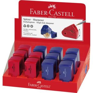 puntenslijper Faber-Castell "Sleeve" Mini enkel rood/blauw [12x]