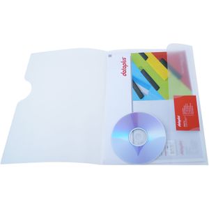 Presentatiemap S - CD  A4  voor 30 blz.  cd-houder  visitekaartsleuf  transparant [25x]