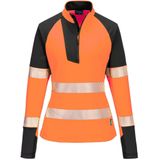 Portwest - PW3 T173 - Sweatshirt - Oranje/Zwart - Dames - 1/4 Rits