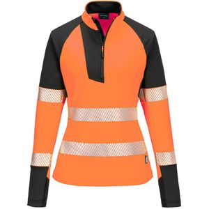 Portwest - PW3 T173 - Sweatshirt - Oranje/Zwart - Dames - 1/4 Rits