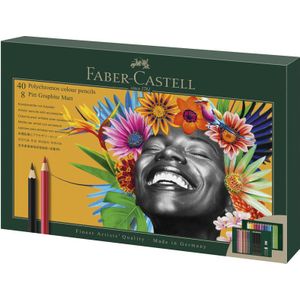 Faber-Castell tekenset - Polychromos en Pitt Grafiet Mat - 50-delig - FC-210054