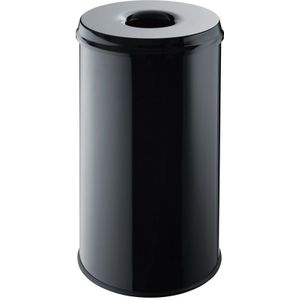 Metalen safety-afvalbak  50 liter  zwart
