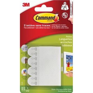 Command fotolijststrip, small, draagvermogen 1,8 kg, wit, blister van 8 stuks