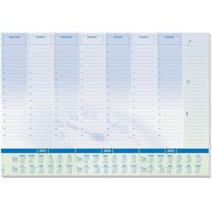Bureauonderlegger Sigel Time 59,5x41cm, 80 grams papier, 30 vel, 3-jaars kalender. Kalender 2023/24/25.