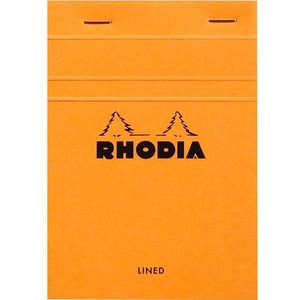 Schrijfblok Rhodia A6 lijn 160 pagina's 80gr oranje