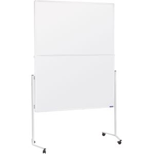 Prikbord magnetoplan met wit aluminium frame, opvouwbaar, wit karton, 1200 x 1500mm