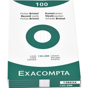 Systeemkaart Exacompta 125x200mm lijn wit [12x]