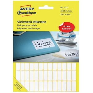 Avery Handbeschrijfbare etiketten 20 x 8 mm, wit 3317