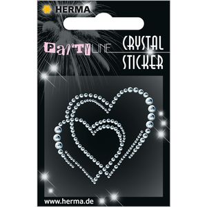Crystal stickers dubble hartjes [3x]