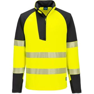 Portwest PW3 Hi-Vis Sweatshirt met 1/4 rits T172 - Geel/Zwart - 4XL