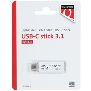 100x USB-stick Quantore USB-C 128GB 3.1 zilver