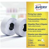 Avery Prijstang etiketten 16 x 26 mm, wit, afneembaar PLR1626