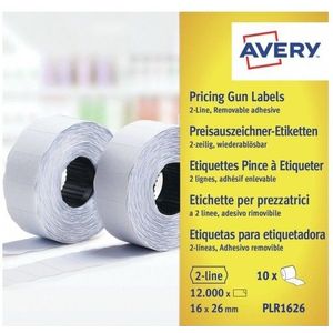 Avery Prijstang etiketten 16 x 26 mm, wit, afneembaar PLR1626