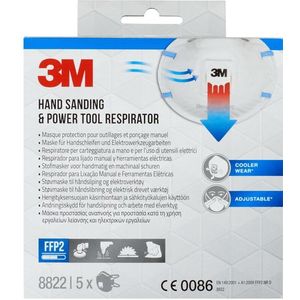 Stofmasker 3M voor schuren 8822 FFP2 met ventiel 5 stuks
