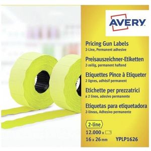 Avery Prijstang etiketten geel, permanent klevend YPLP1626