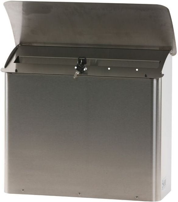 V-part Wandbrievenbus 41,5 X 42,2 Cm Rvs Zilver