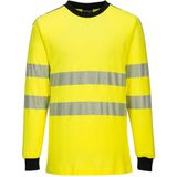 PW3 Modaflame gebreid Hi-Vis FR T-shirt met lange mouwen maat L, Yellow/Black