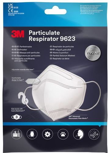 Stofmasker 3M huishoudelijk stof 9623 FFP2 3 stuks
