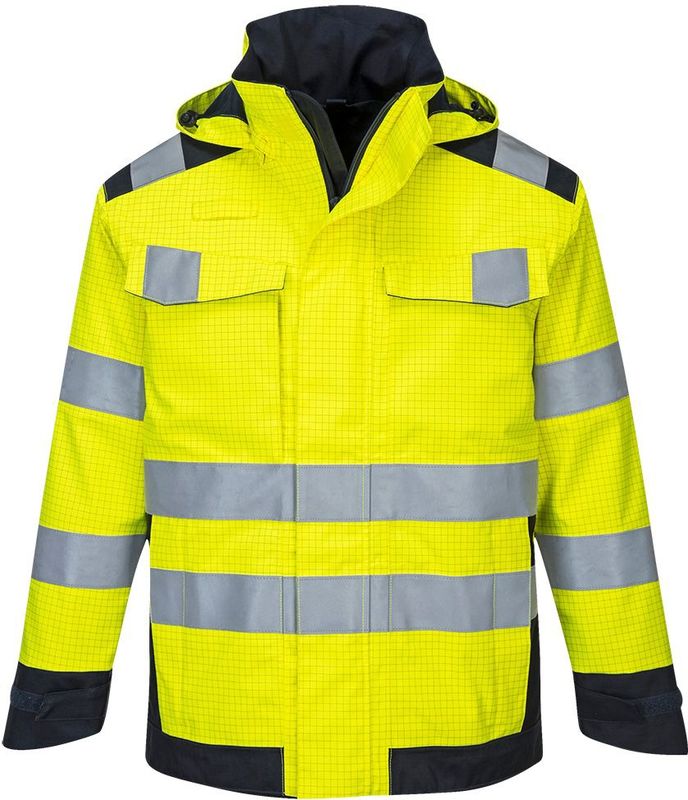 Portwest - Modaflame Rain - Regenjack - Geel/Marine - Multinormen - Arc