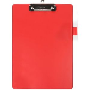 Klembord Quantore A4 staand PVC rood met 100mm klem  penlus