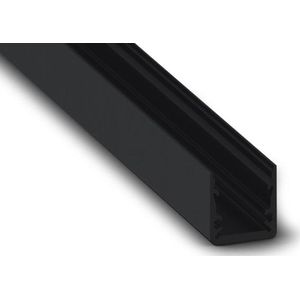 SLIMLINE 15 FL - ALUMINIUM PROFIEL VOOR LEDSTRIP - HIGH EFFICIENCY - ZWART - PREMIUM KWALITEIT