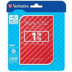 Verbatim harde schijf 3.0 Store 'n' Go, 1 TB, rood