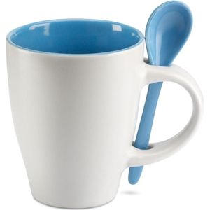 Mok met bijpassende lepel Dual, blauw