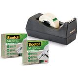 Scotch plakbandafroller C38 met 3 rolletjes ft 19 mm x 30 m