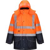 Hi-Vis 7-in-1 Contrast Traffic Jack maat 4XL, Orange/Navy