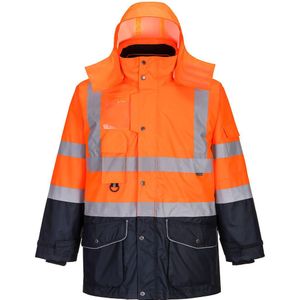 Portwest Hi-Vis 7-in-1 Contrast Traffic Jack S426 - Oranje/Marine - 4XL