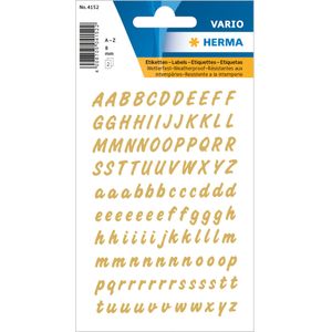 Letters 8 mm A-Z watervast folie transparant goud 2 vellen [10x]