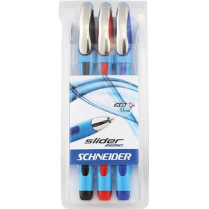 balpen Schneider Slider Memo XB 1,4mm kogelbreedte, etui a 3 stuks