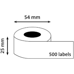 Labeletiket Quantore 11352 54x25mm retour wit