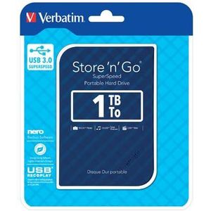 Verbatim harde schijf 3.0 Store 'n' Go, 1 TB, blauw