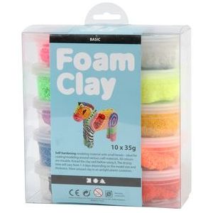 Klei Foam Clay basic 10 x 35gr 10 kleuren