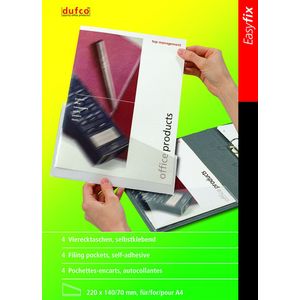 Zelfklevende file pockets A4 (220&#215;140/70 mm)